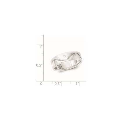 Sterling Silver Polished Cz Ring