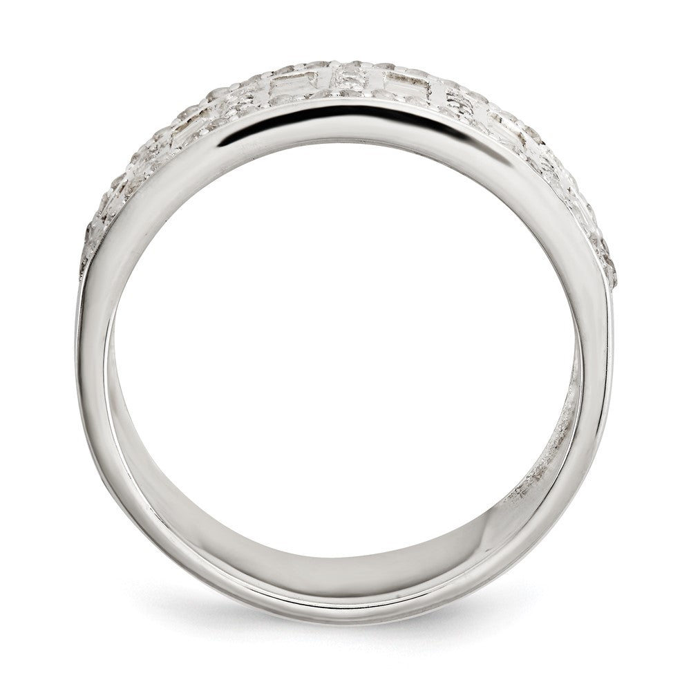 Sterling Silver Cz Baguettes/Rounds Ring