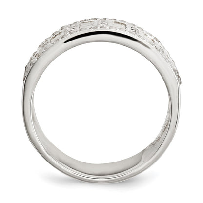 Sterling Silver Cz Baguettes/Rounds Ring