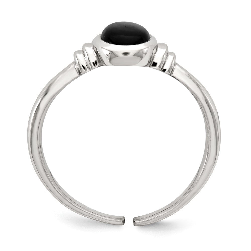 Sterling Silver Black Agate Ring (Size 7 Only)