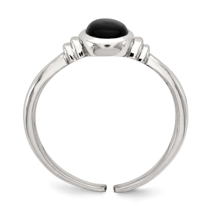 Sterling Silver Black Agate Ring (Size 7 Only)