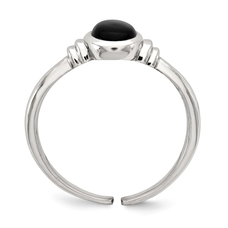 Sterling Silver Black Agate Ring (Size 7 Only)