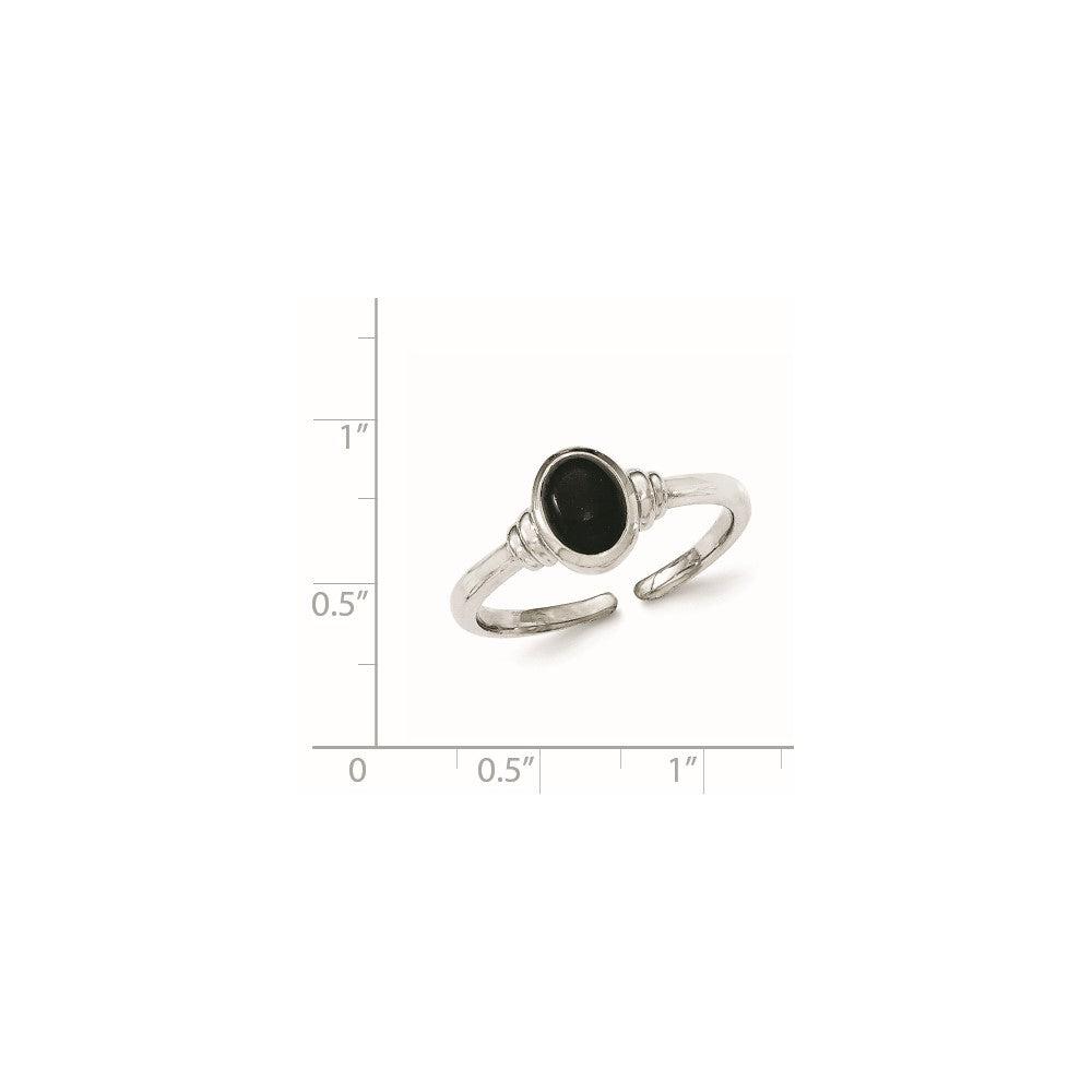 Sterling Silver Black Agate Ring (Size 7 Only)