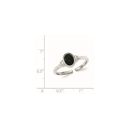 Sterling Silver Black Agate Ring (Size 7 Only)