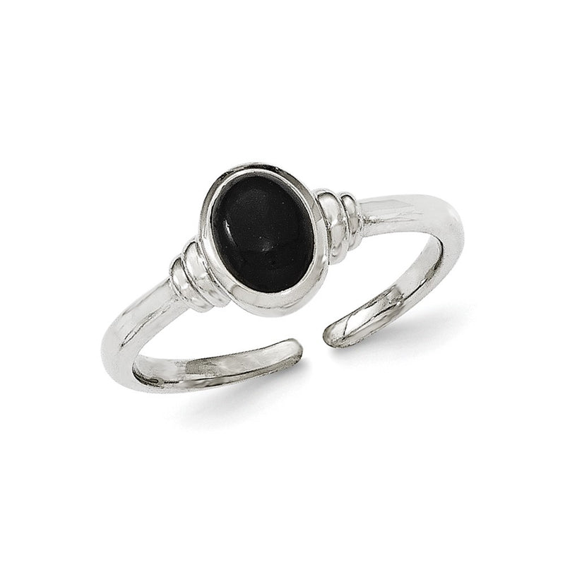 Sterling Silver Black Agate Ring (Size 7 Only)