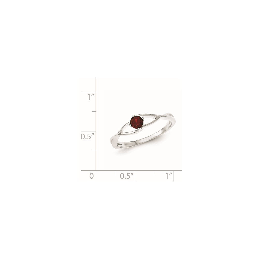 Sterling Silver Red Cz Sol Ring (Size 8 Only)