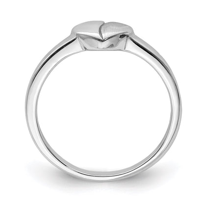 Sterling Silver Polished & Satin Heart Children'S Ring