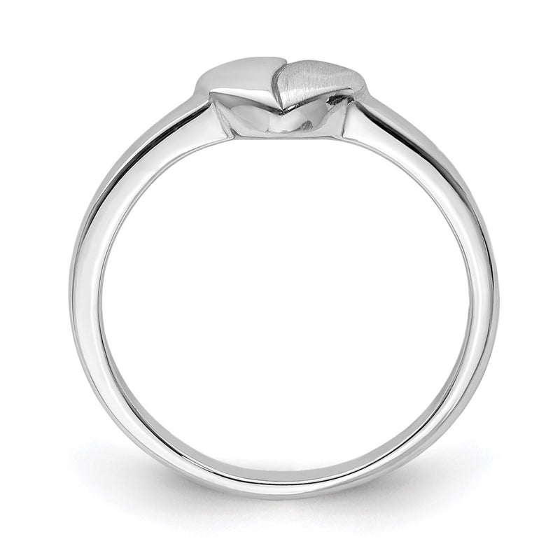 Sterling Silver Polished & Satin Heart Children'S Ring