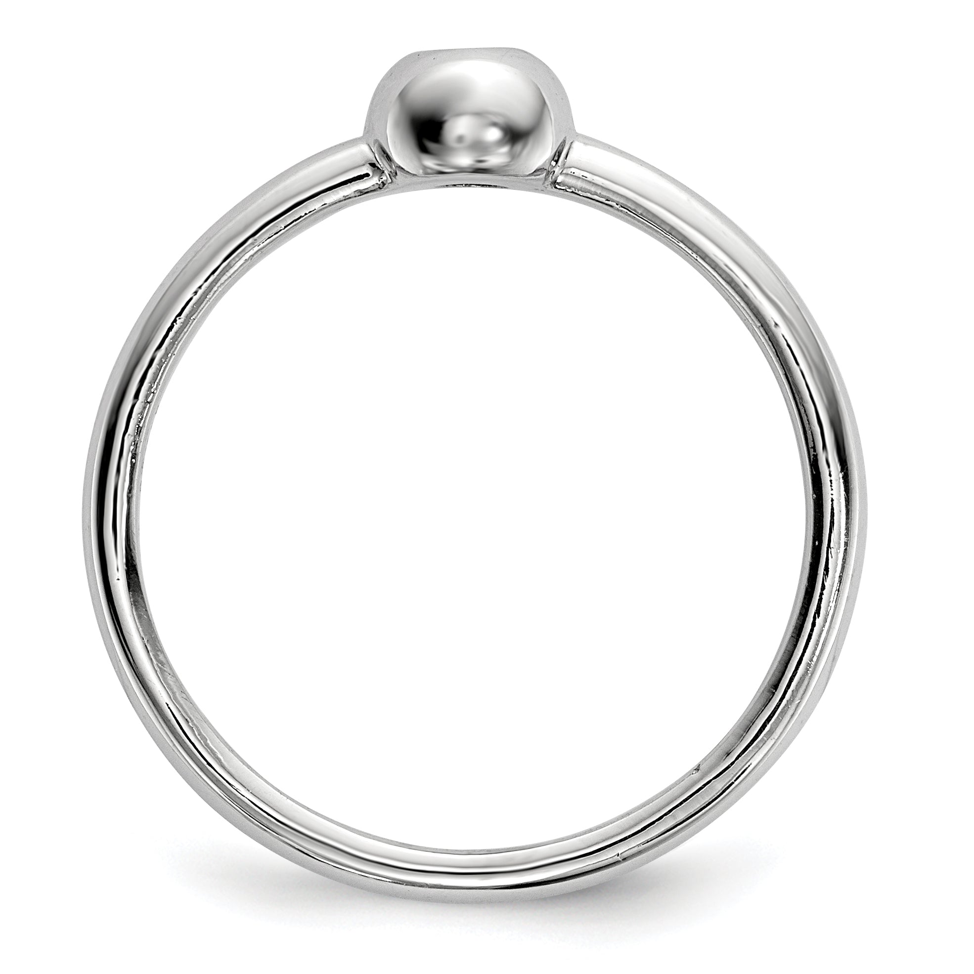 Sterling Silver Rhodium Plated Polished Cz Ring
