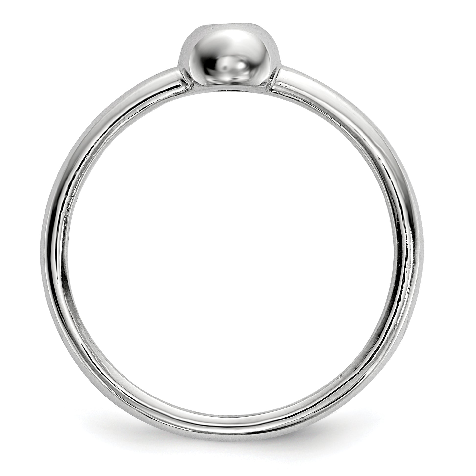 Sterling Silver Rhodium Plated Polished Cz Ring