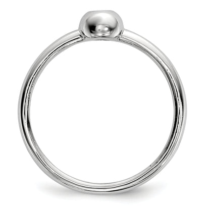 Sterling Silver Rhodium Plated Polished Cz Ring
