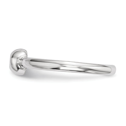 Sterling Silver Rhodium Plated Polished Cz Ring