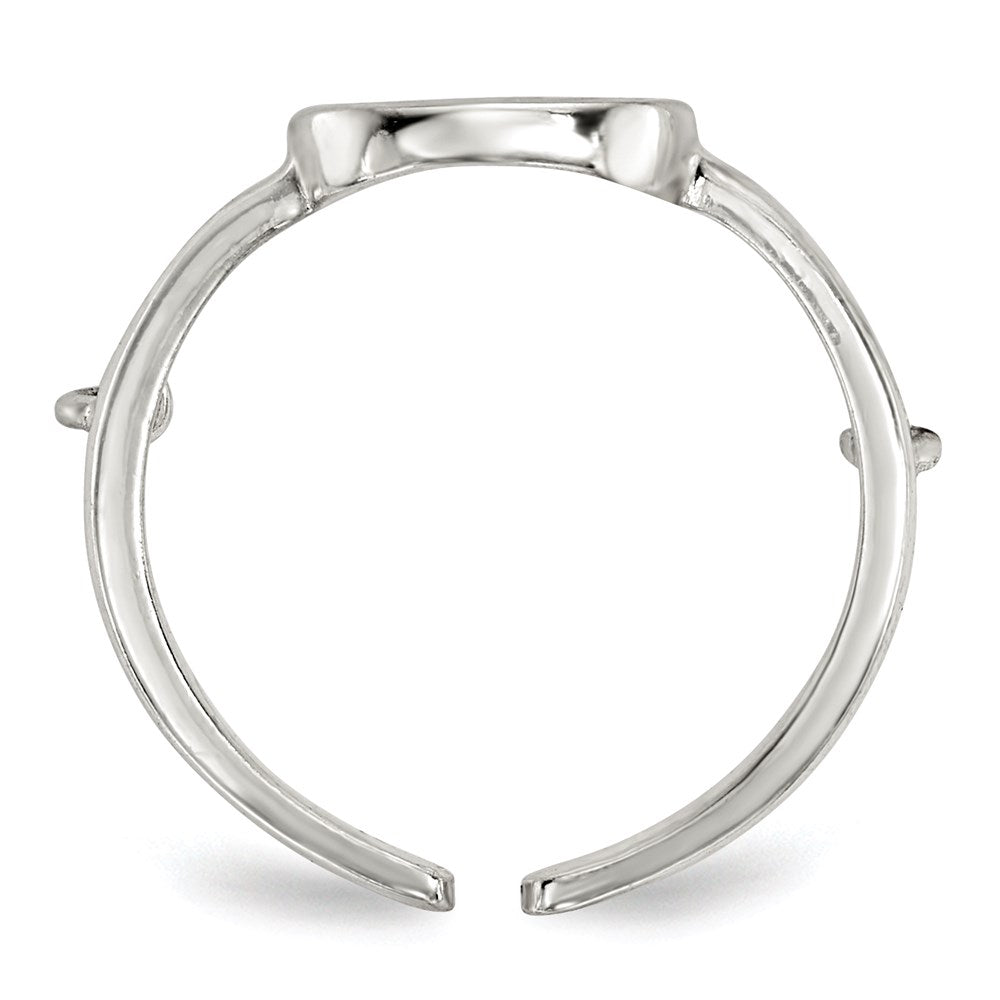 Sterling Silver Polished Chain & Peace Double Ring (Size 6 Only)
