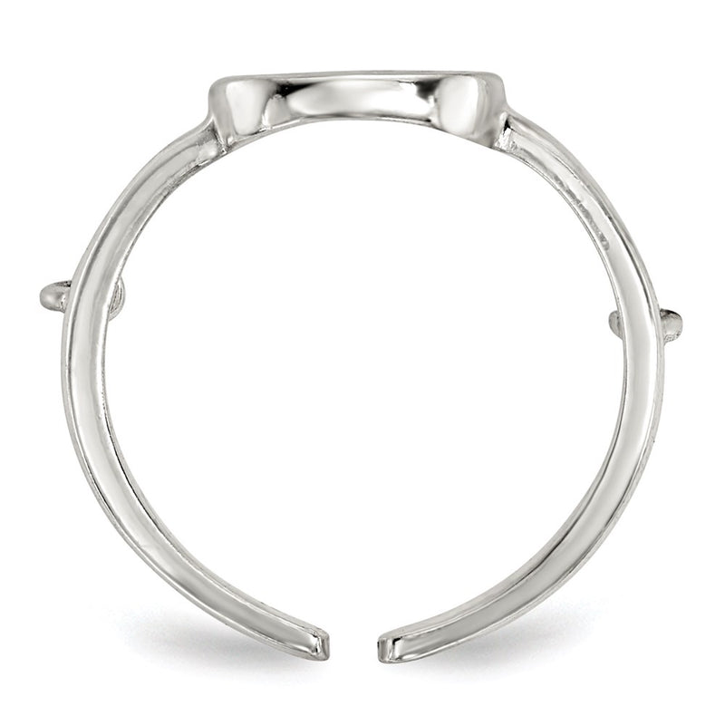 Sterling Silver Polished Chain & Peace Double Ring (Size 6 Only)