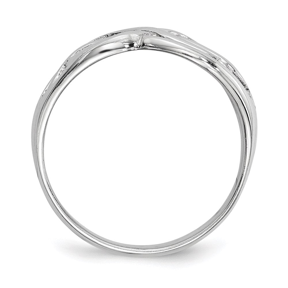 Sterling Silver Rhodium Plated Polished Infinity Ring (Size 6 Only)