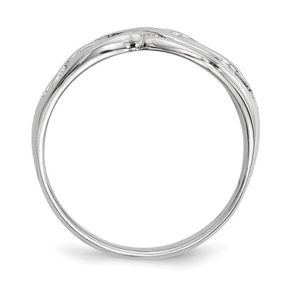 Sterling Silver Rhodium Plated Polished Infinity Ring (Size 6 Only)