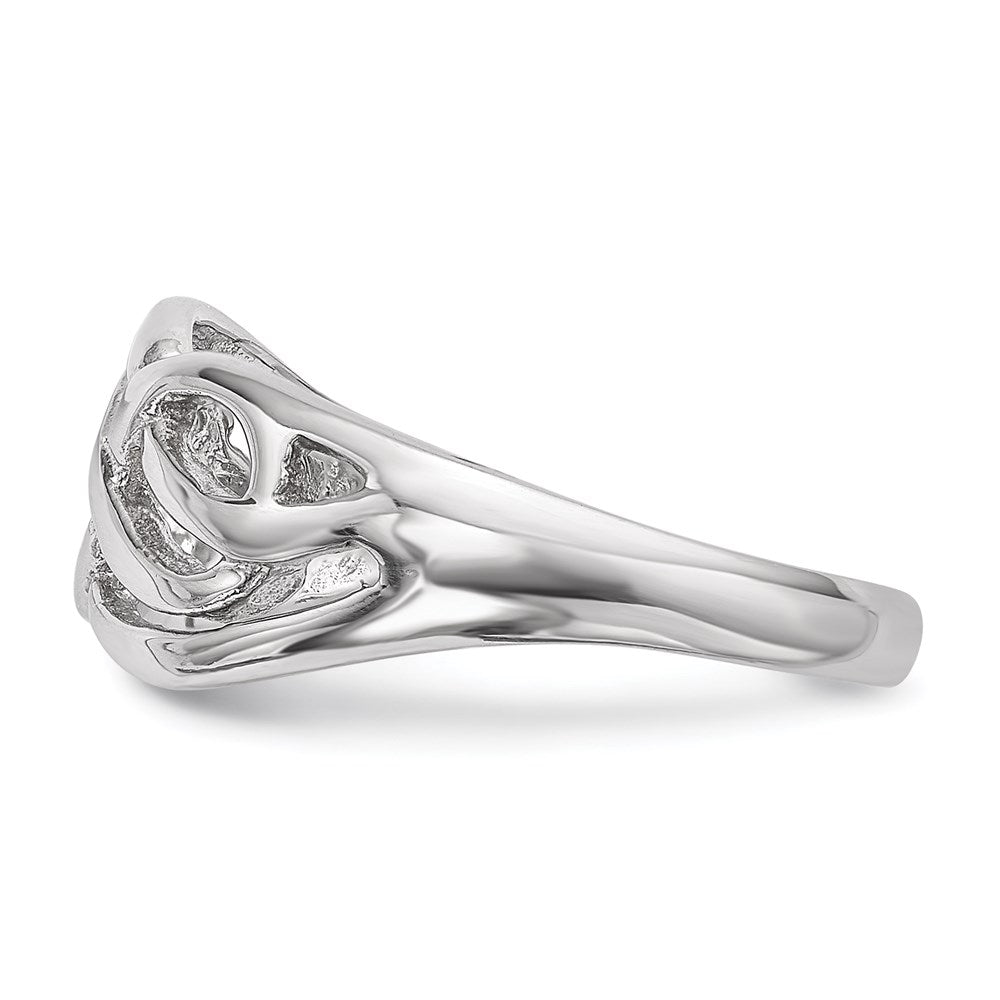 Sterling Silver Rhodium Plated Polished Infinity Ring (Size 6 Only)
