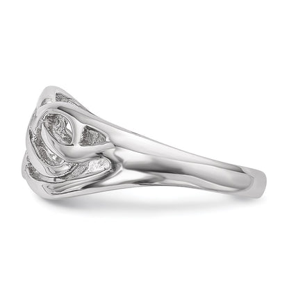 Sterling Silver Rhodium Plated Polished Infinity Ring (Size 6 Only)