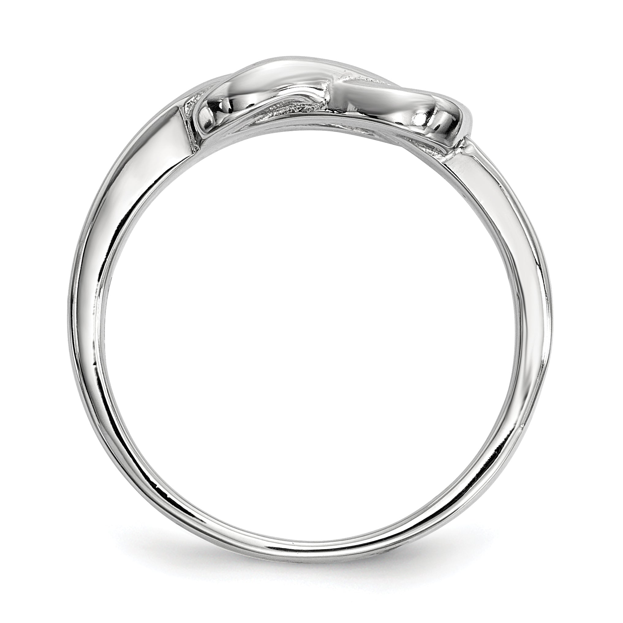Sterling Silver Rhodium Plated Knot Ring