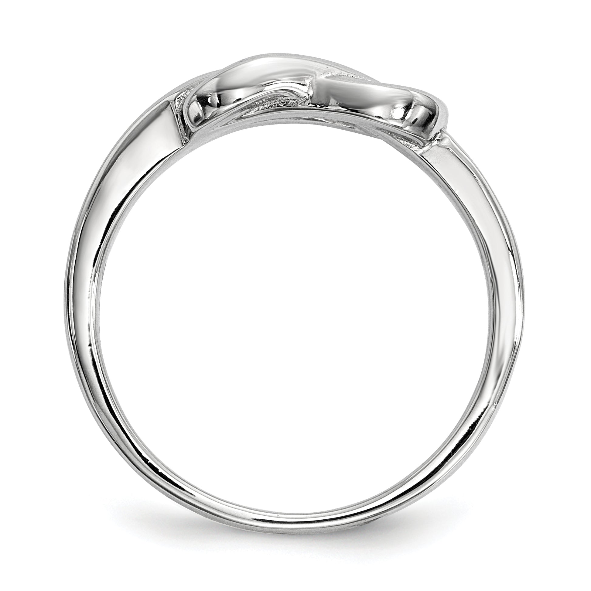 Sterling Silver Rhodium Plated Knot Ring