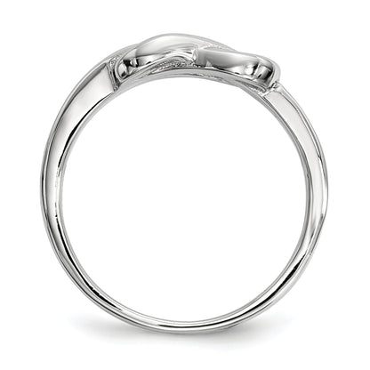 Sterling Silver Rhodium Plated Knot Ring