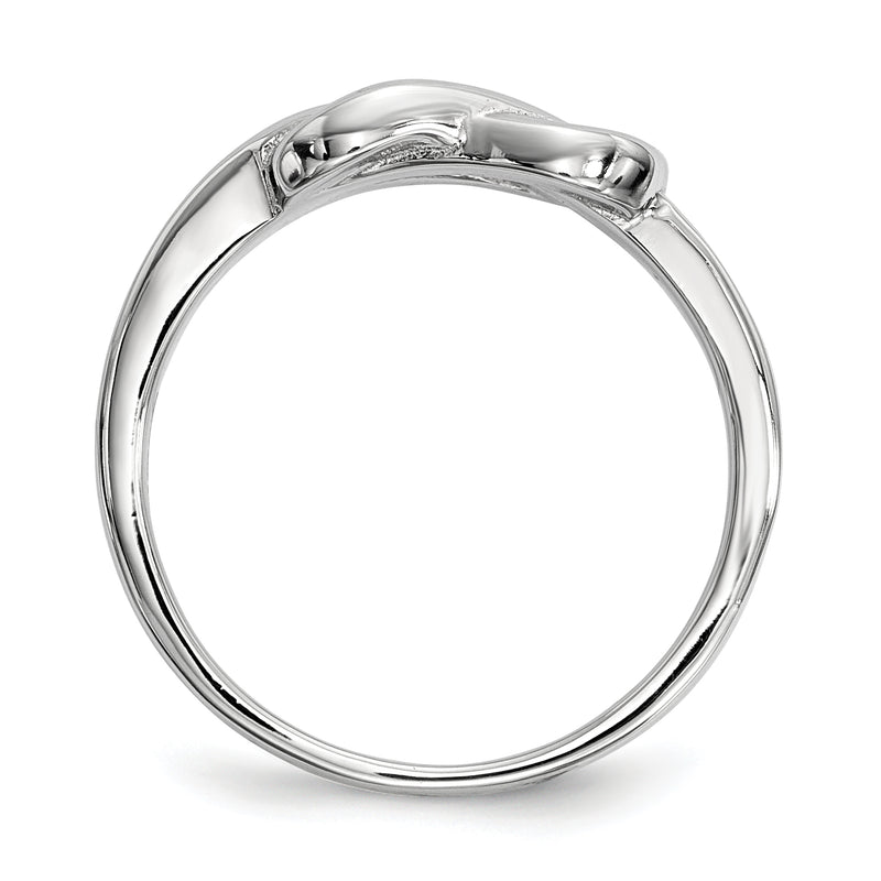Sterling Silver Rhodium Plated Knot Ring