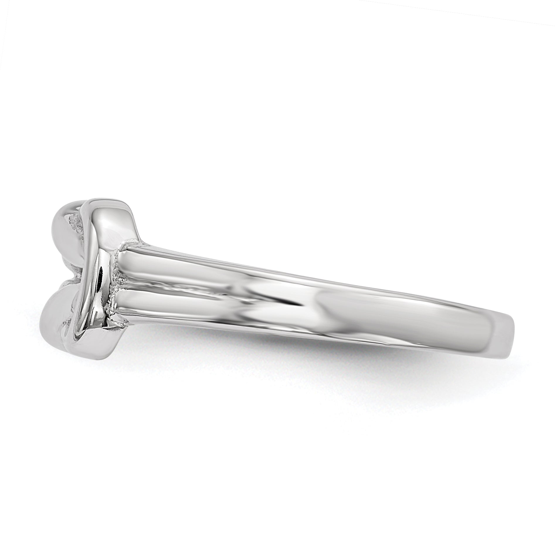 Sterling Silver Rhodium Plated Knot Ring
