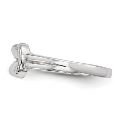 Sterling Silver Rhodium Plated Knot Ring