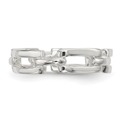 Sterling Silver Polished Fancy Link Ring