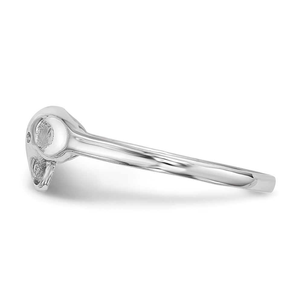 Sterling Silver Rhodium Plated Polished Elephant Ring