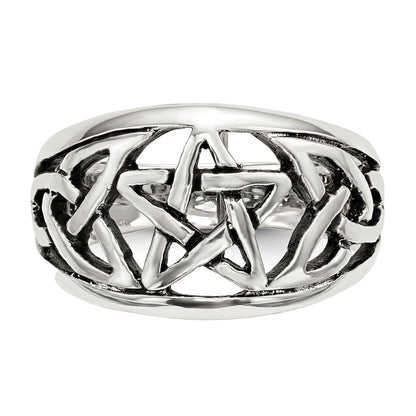 Sterling Silver Oxidized Star Ring (Size 7 Only)