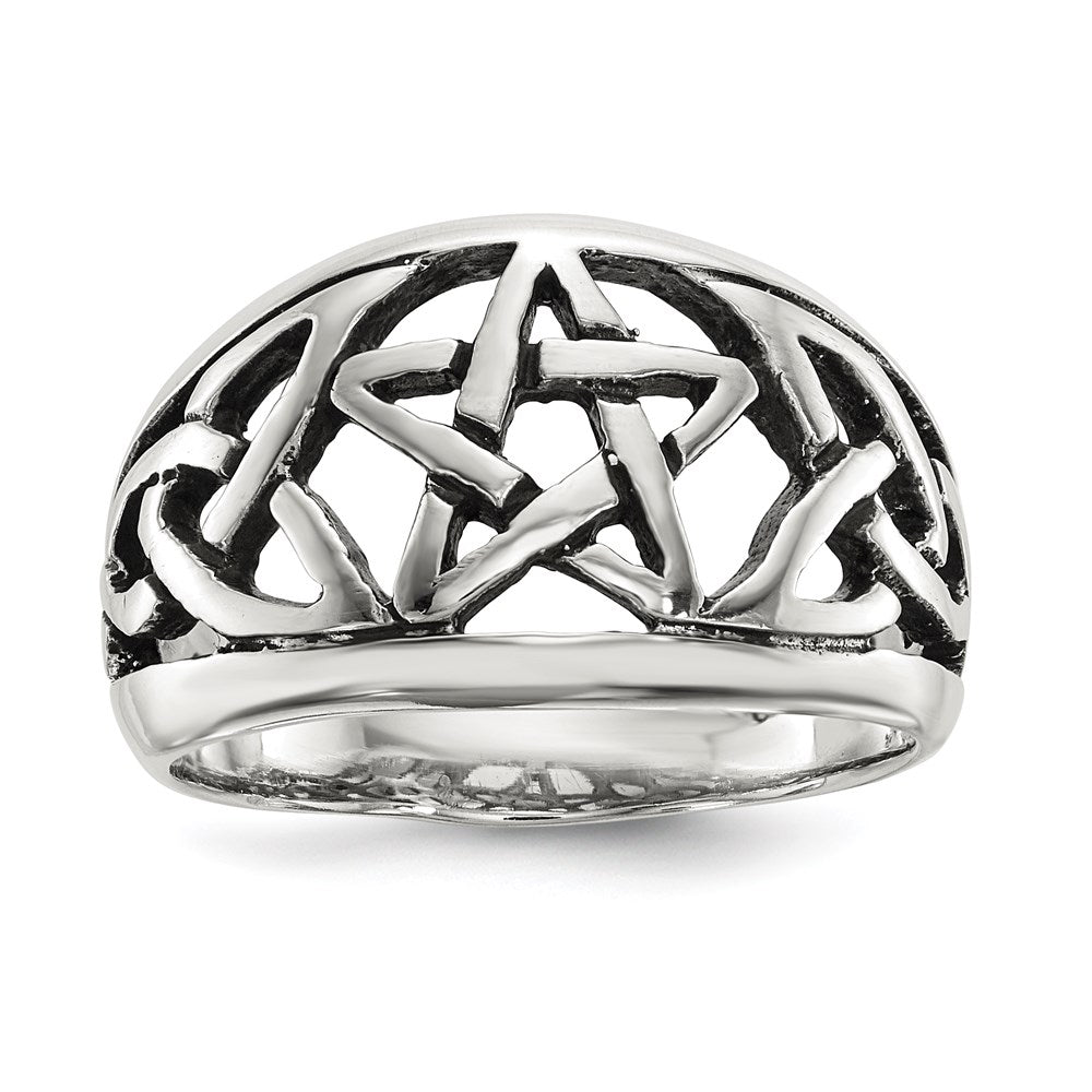 Sterling Silver Oxidized Star Ring (Size 7 Only)
