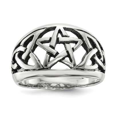 Sterling Silver Oxidized Star Ring (Size 7 Only)
