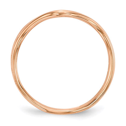Sterling Silver Rose Tone 3 Band Ring