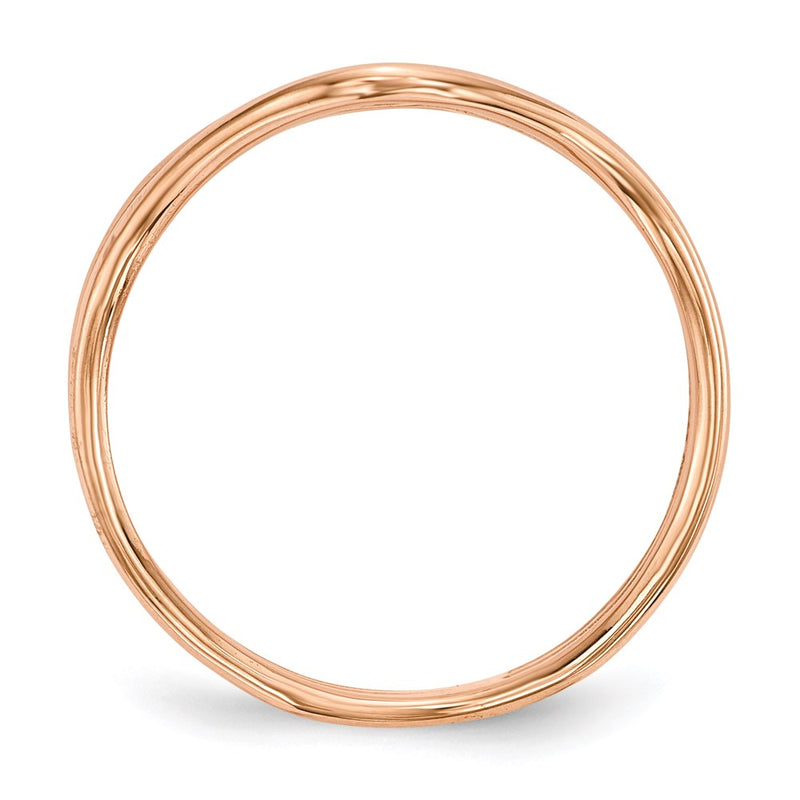 Sterling Silver Rose Tone 3 Band Ring