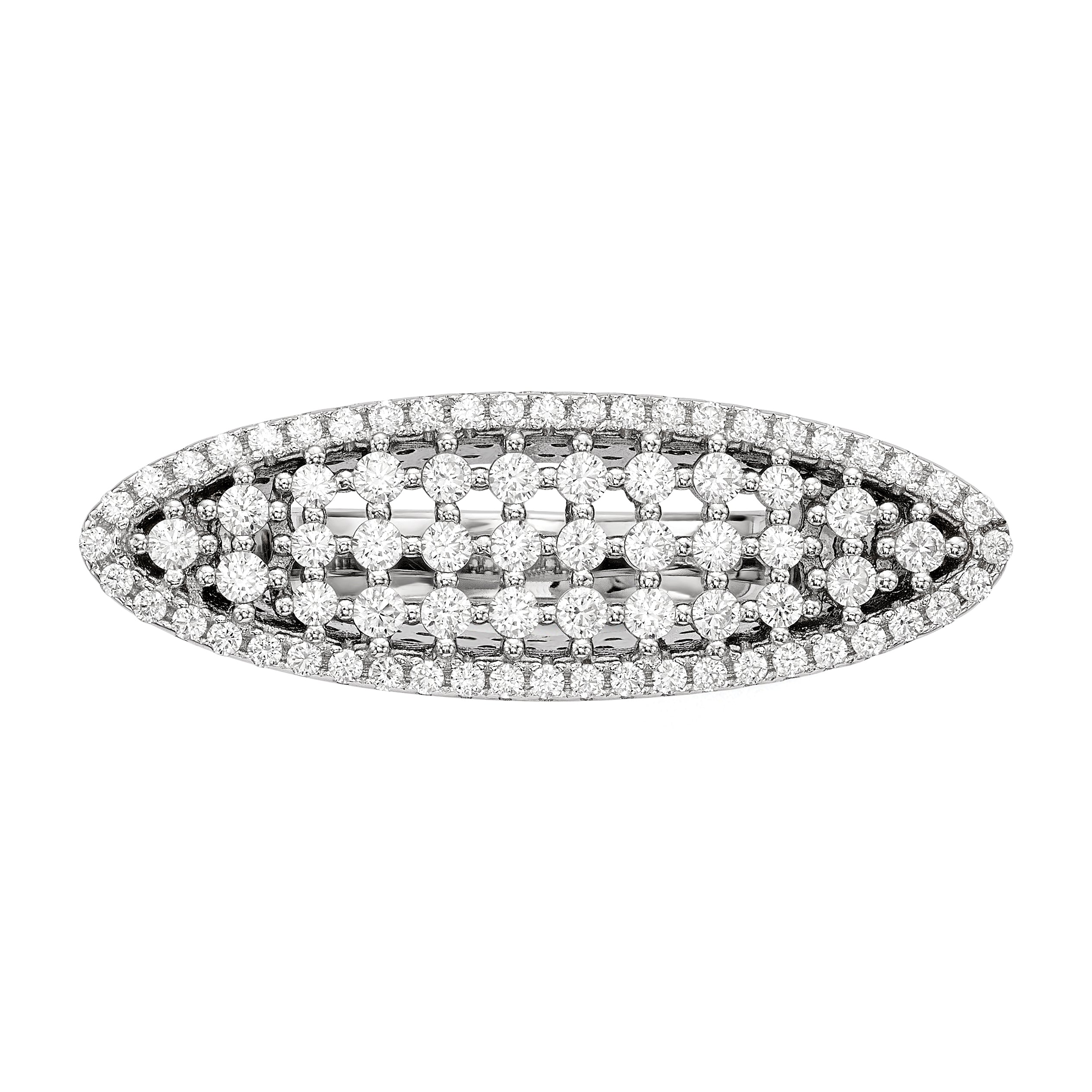 Sterling Silver Pure Fire Rhod Plated Cz Ring