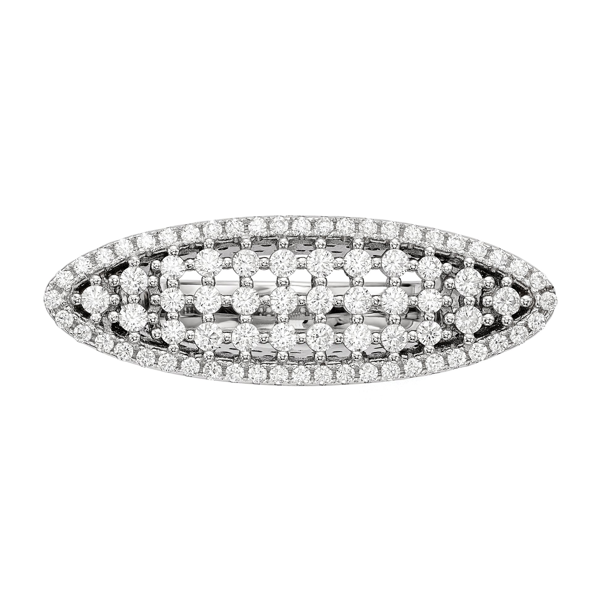 Sterling Silver Pure Fire Rhod Plated Cz Ring