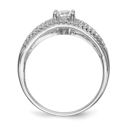 Sterling Silver Rhodium Plated Cz Ring (Size 8 Only)