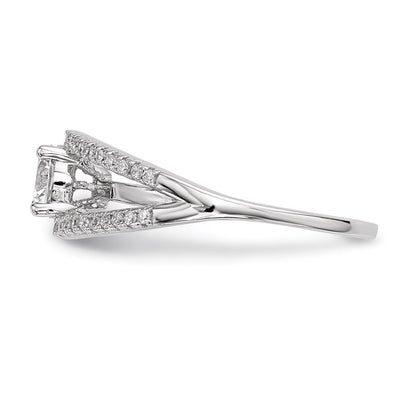 Sterling Silver Rhodium Plated Cz Ring (Size 8 Only)
