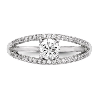 Sterling Silver Rhodium Plated Cz Ring (Size 8 Only)