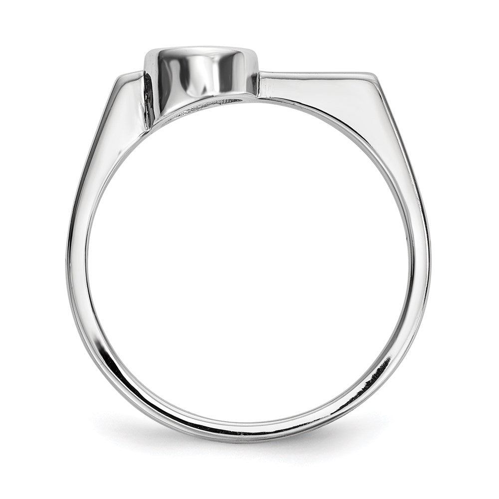 Sterling Silver Rhodium Plated Round Cz Ring