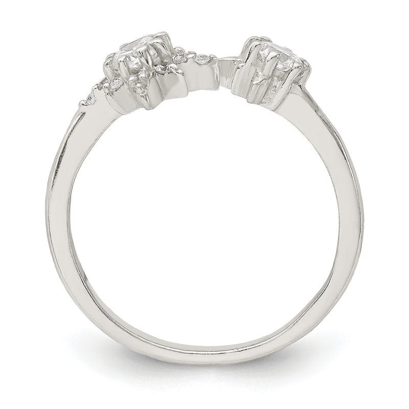 Sterling Silver Polished Cz Stars Ring