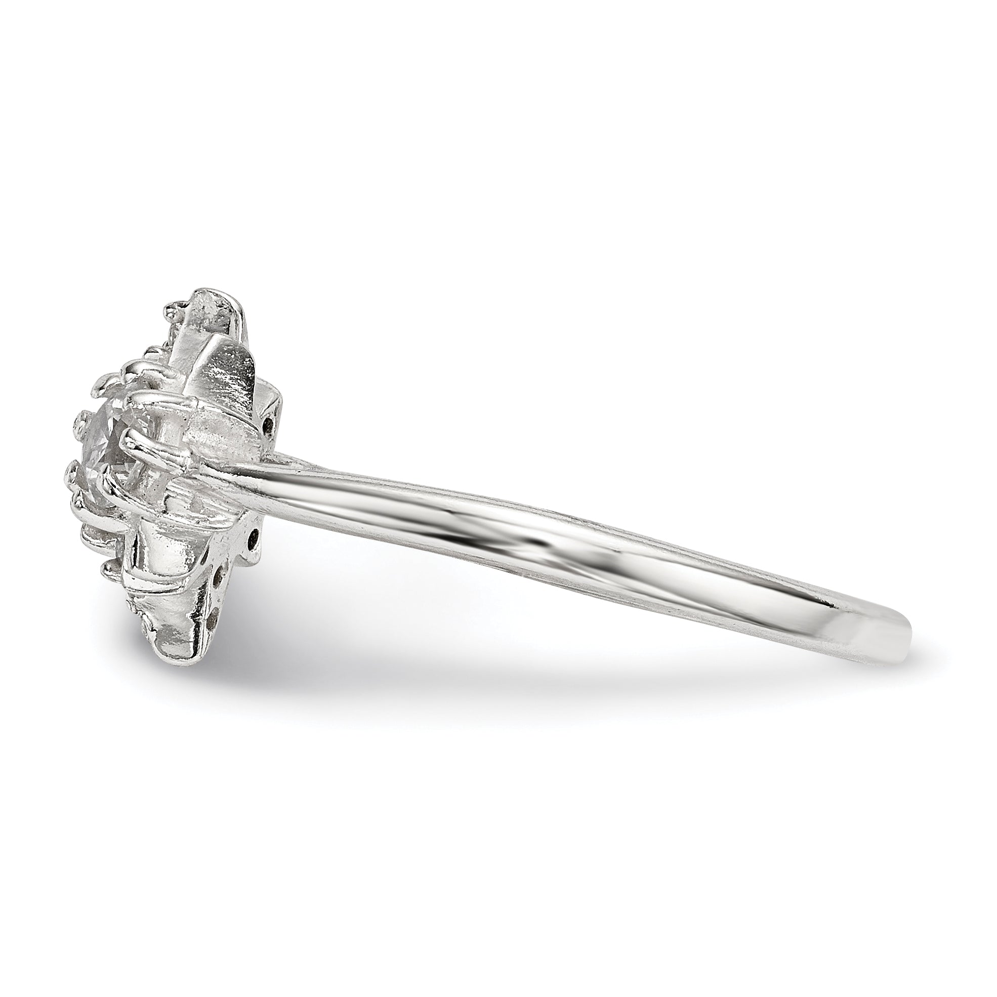 Sterling Silver Polished Cz Stars Ring
