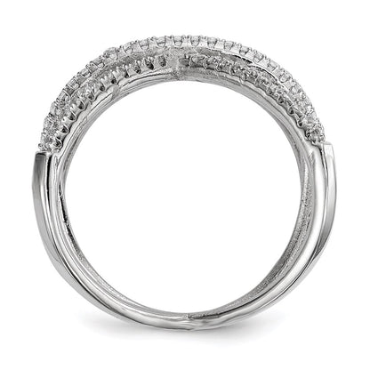 Sterling Silver Rhodium Plated Cz Ring (Size 6 Only)