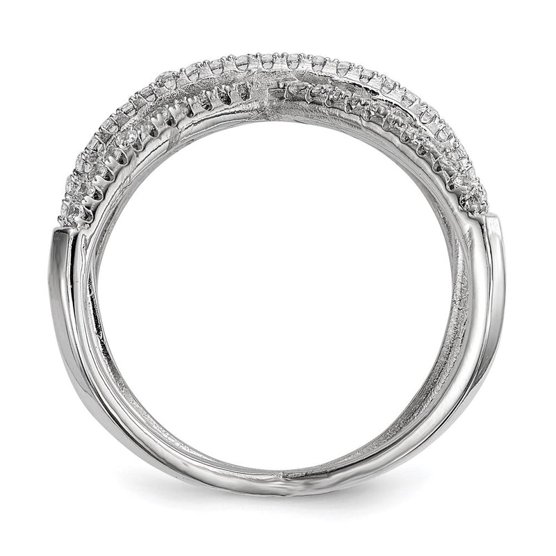 Sterling Silver Rhodium Plated Cz Ring (Size 6 Only)