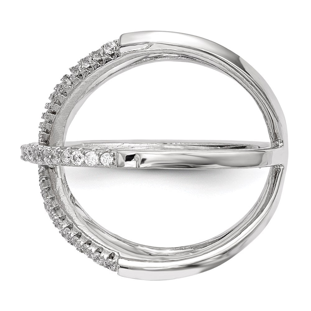 Sterling Silver Rhodium Plated Cz Ring (Size 6 Only)
