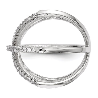 Sterling Silver Rhodium Plated Cz Ring (Size 6 Only)