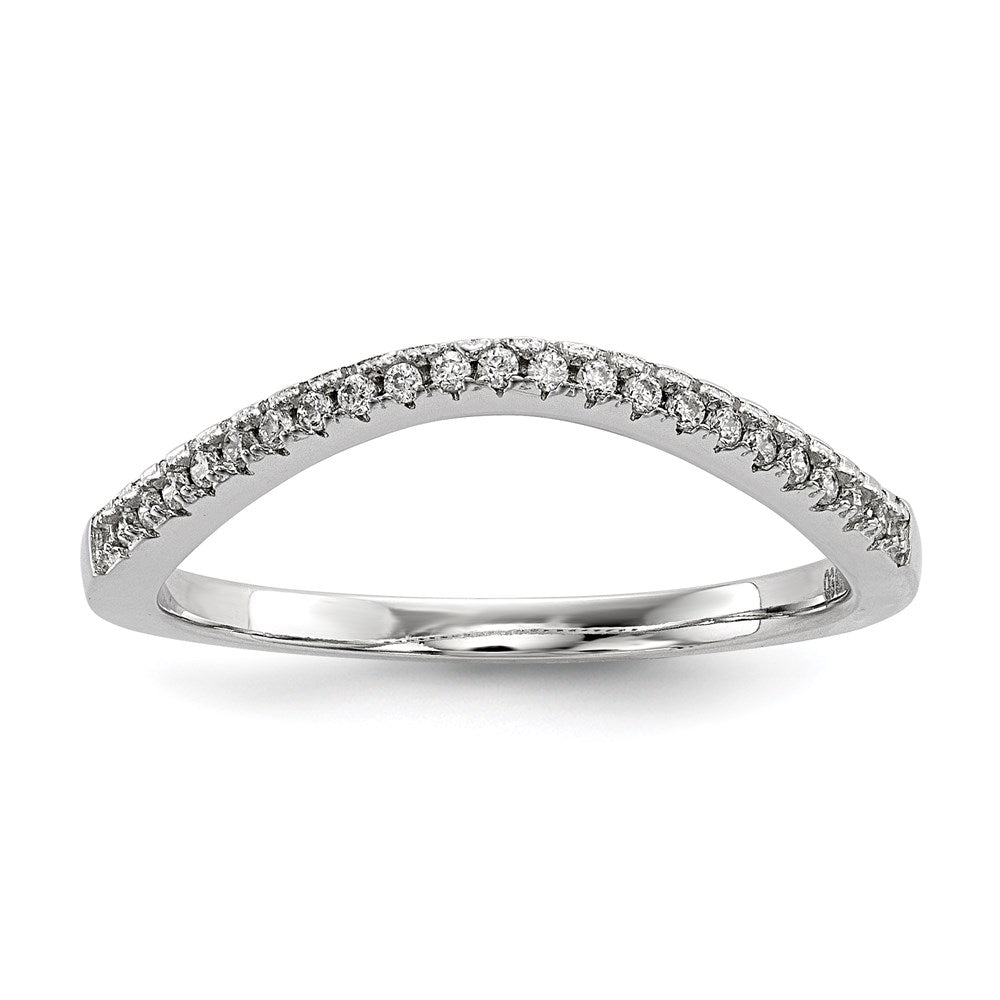 Sterling Silver Rhodium Plated Cz 3 Ring Set (Size 7 Only)