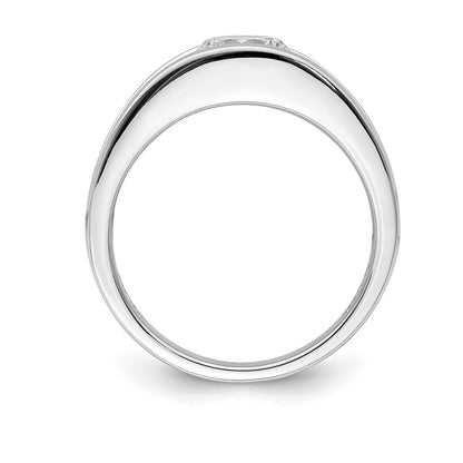 Sterling Silver Rhodium Plated Cz Ring (Size 7 Only)