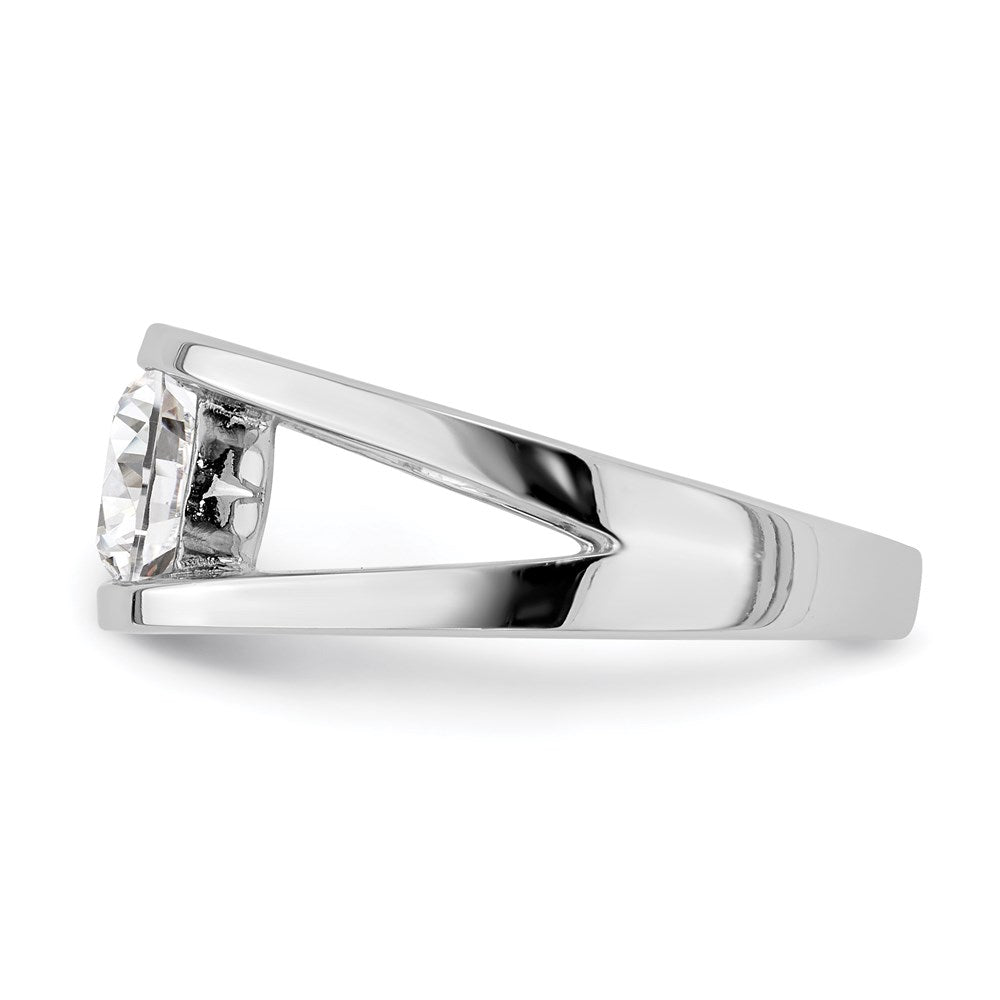 Sterling Silver Rhodium Plated Cz Ring (Size 7 Only)